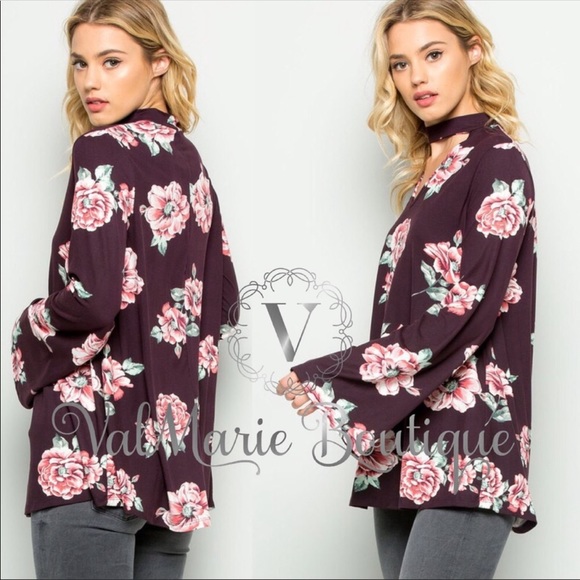 Soft brushed plum ultra soft choker top - Picture 3 of 4